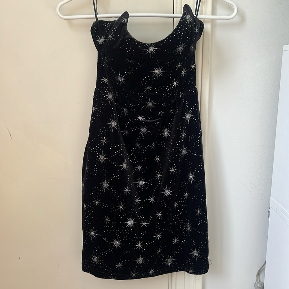 Stevie sweetheart mini dress in black metallic